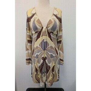 Vintage Missoni Orange Label Rayon Paisley Swirl Retro Dress sz 42/M/6 Groovy